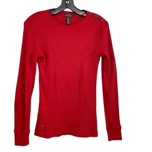 Lauren Ralph Lauren Womens Blouse Red Long Sleeve size S